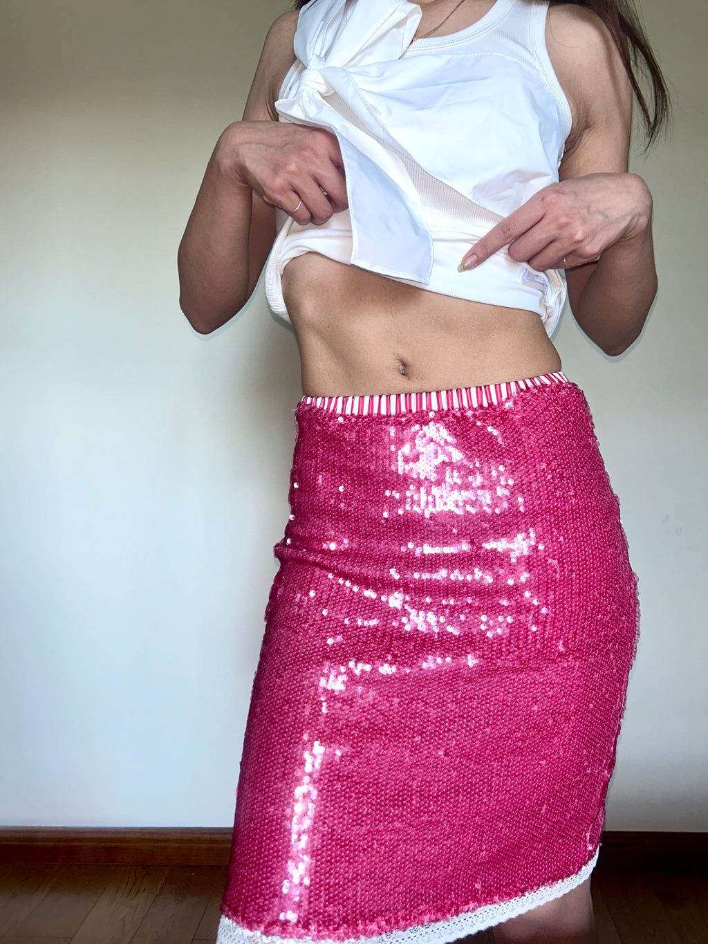 White Tiered Ruffle Tank Top Cotton Statement Piece