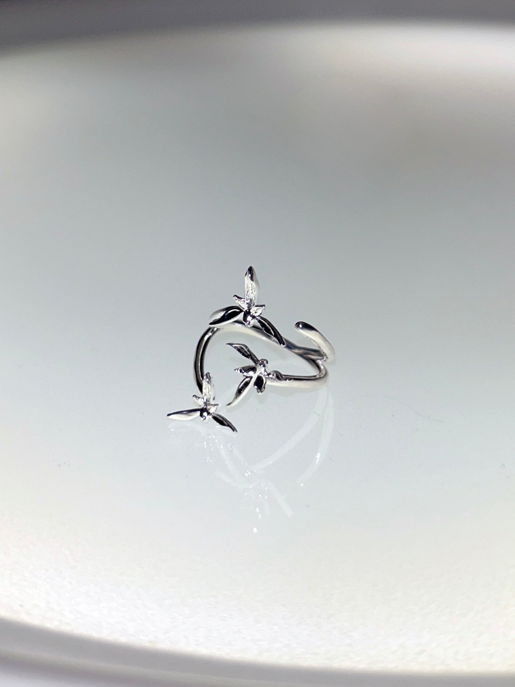 Orchid Linear Rhythms Adjustable Ring