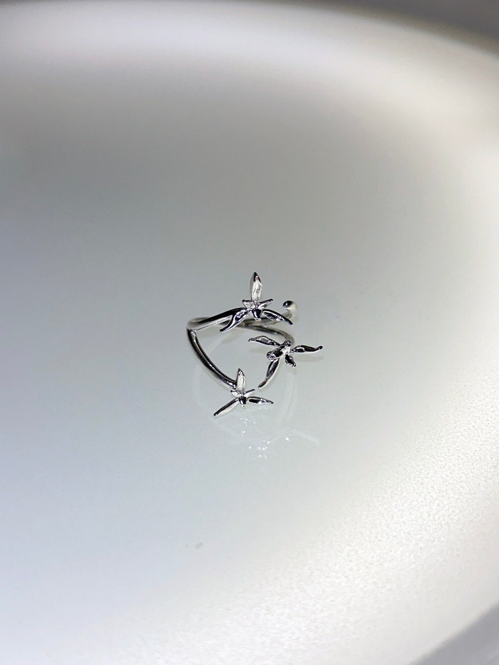 Orchid Linear Rhythms Adjustable Ring