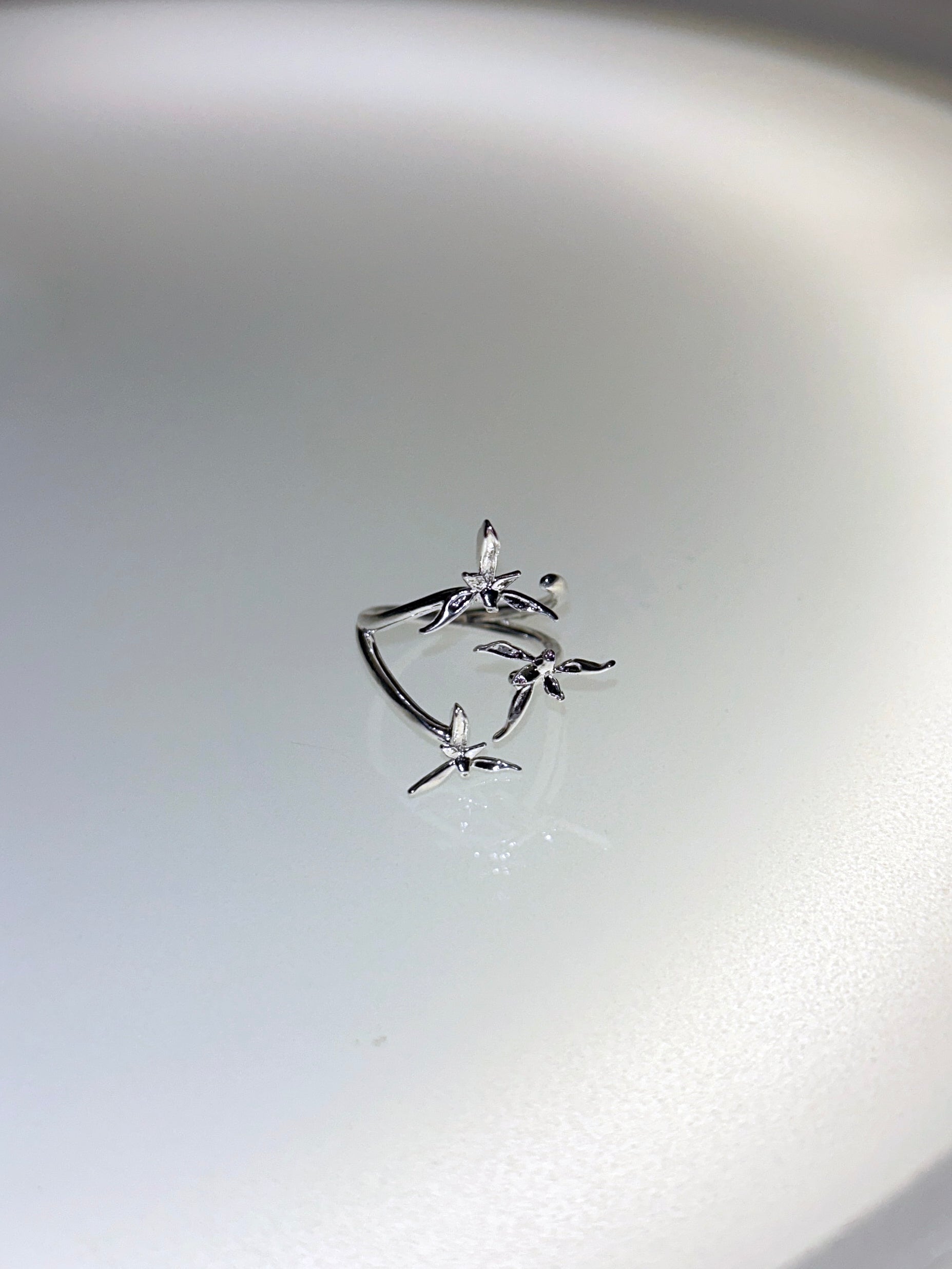 Orchid Linear Rhythms Adjustable Ring