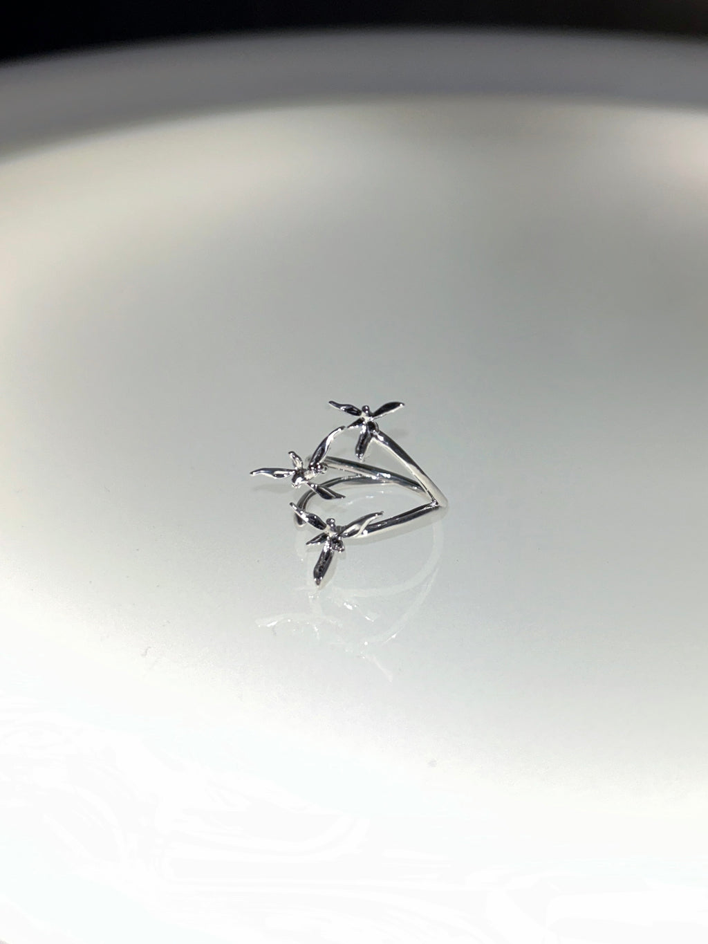 Orchid Linear Rhythms Adjustable Ring