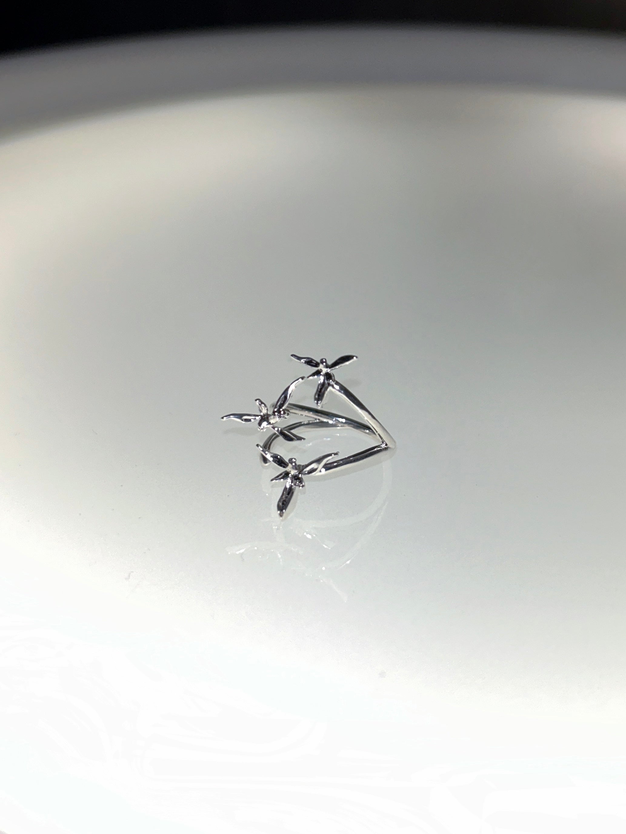 Orchid Linear Rhythms Adjustable Ring