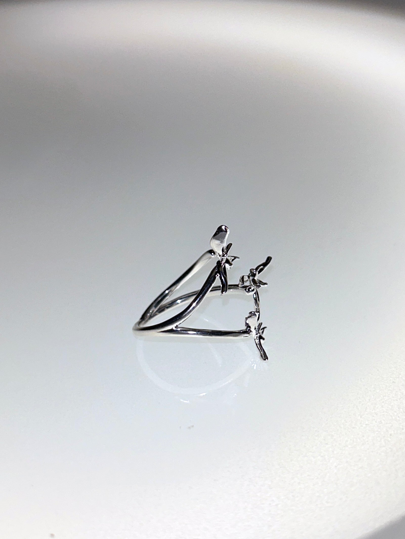 Orchid Linear Rhythms Adjustable Ring